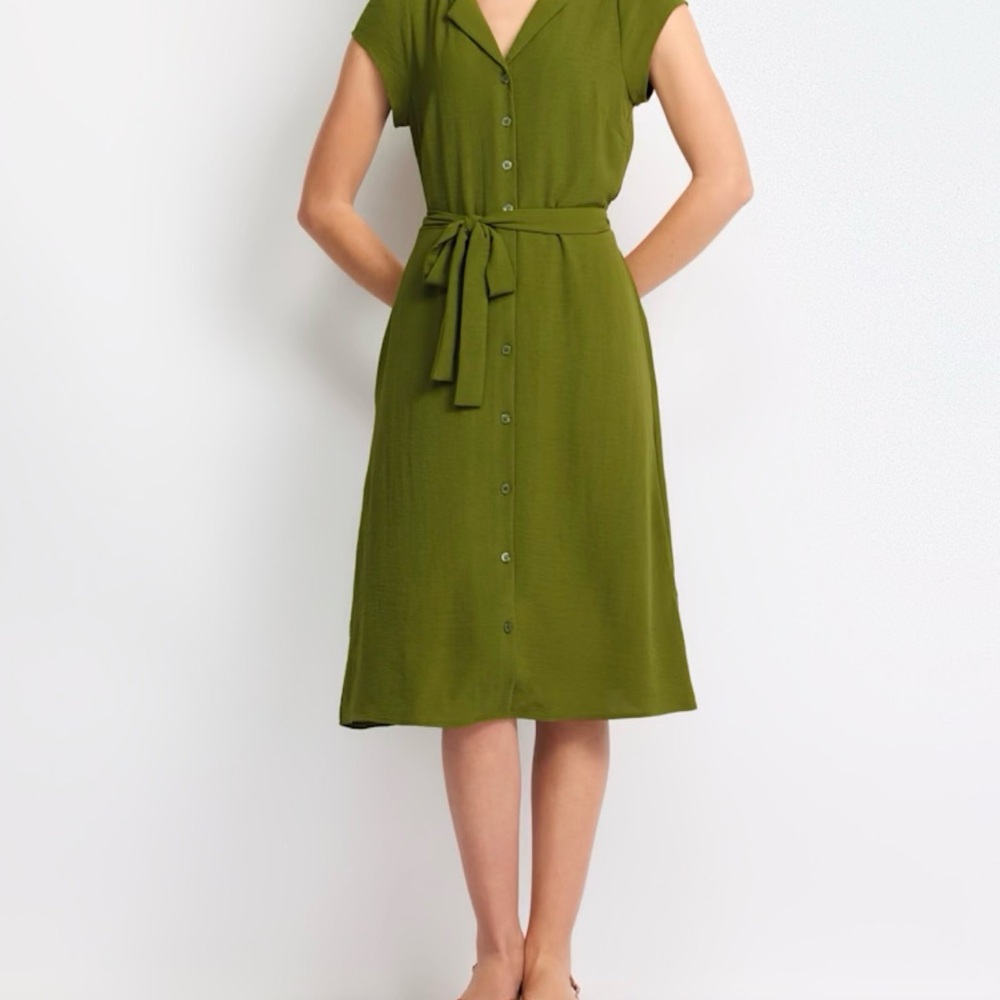 Stitch Fix NWT Olive Button-Down Midi Dress